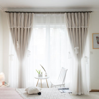 Jacquard 	Polyester Curtain Fabric Leaf Pattern Print Blackout
