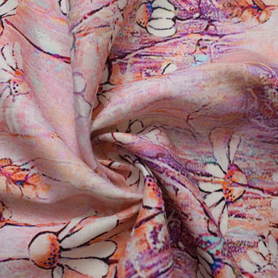 Knitted Woven Challis Viscose Crinkle  Cotton Rayon Blend Fabric