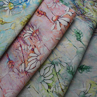Knitted Woven Challis Viscose Crinkle  Cotton Rayon Blend Fabric