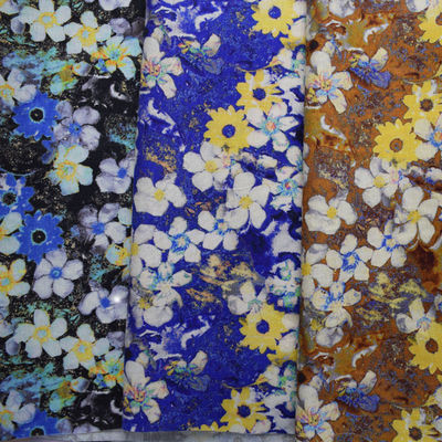 우븐 100% 점착성 레이온 구성 디지털 인쇄된 레이온 샬리 직물 플로랄 패턴