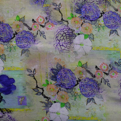 인쇄된 꽃같은 디지털 폴리에스터솜 구성 집에 직물 100% 저마 레이온