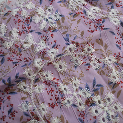 Medium Weight 80 cotton 20 polyester Fabric Apparel Embroidered Lace