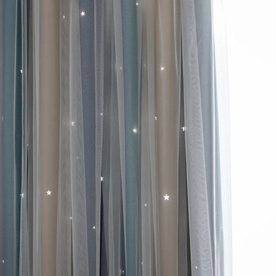 연약한 폴리에스테 커튼 직물 구배 색깔 방연제