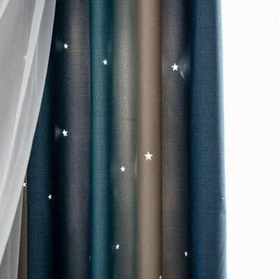 연약한 폴리에스테 커튼 직물 구배 색깔 방연제