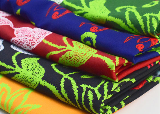 장식용 악세사리를 위한 큰 꽃 폴리에스테르 인쇄형 패브릭