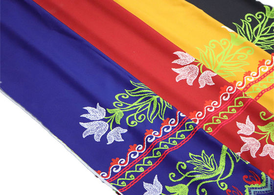 의복을 위한 푸른 빨간 노랑 폴리에스테르 디지털 인쇄형 패브릭 화려한 꽃