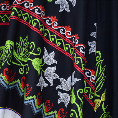 의복을 위한 푸른 빨간 노랑 폴리에스테르 디지털 인쇄형 패브릭 화려한 꽃