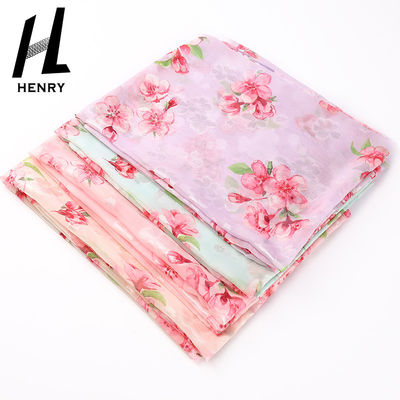 DIY 장식을 위한 맞춘 패턴 부드러운 얇은 명주 그물 구성 치프온 꽃 인쇄